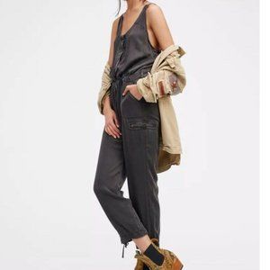 Free People Utility Jogger Jumpsuit (RUST RED)